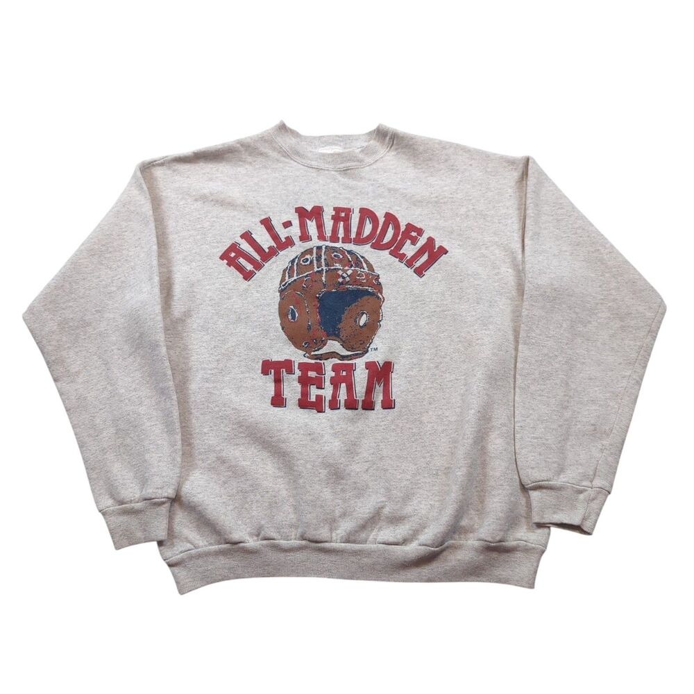 Vintage All Madden Team Football Sweatshirt Size XL NFL John Madden Hanes MNF